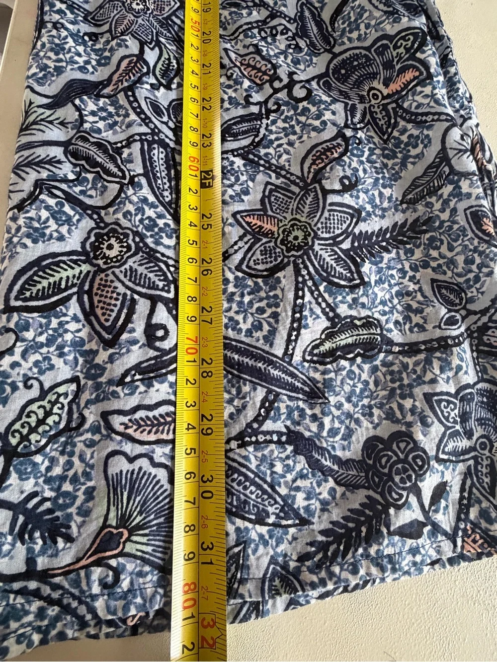 Tory Burch Blue Paisley  100% cotton size M Print Long-Sleeve Blouse
